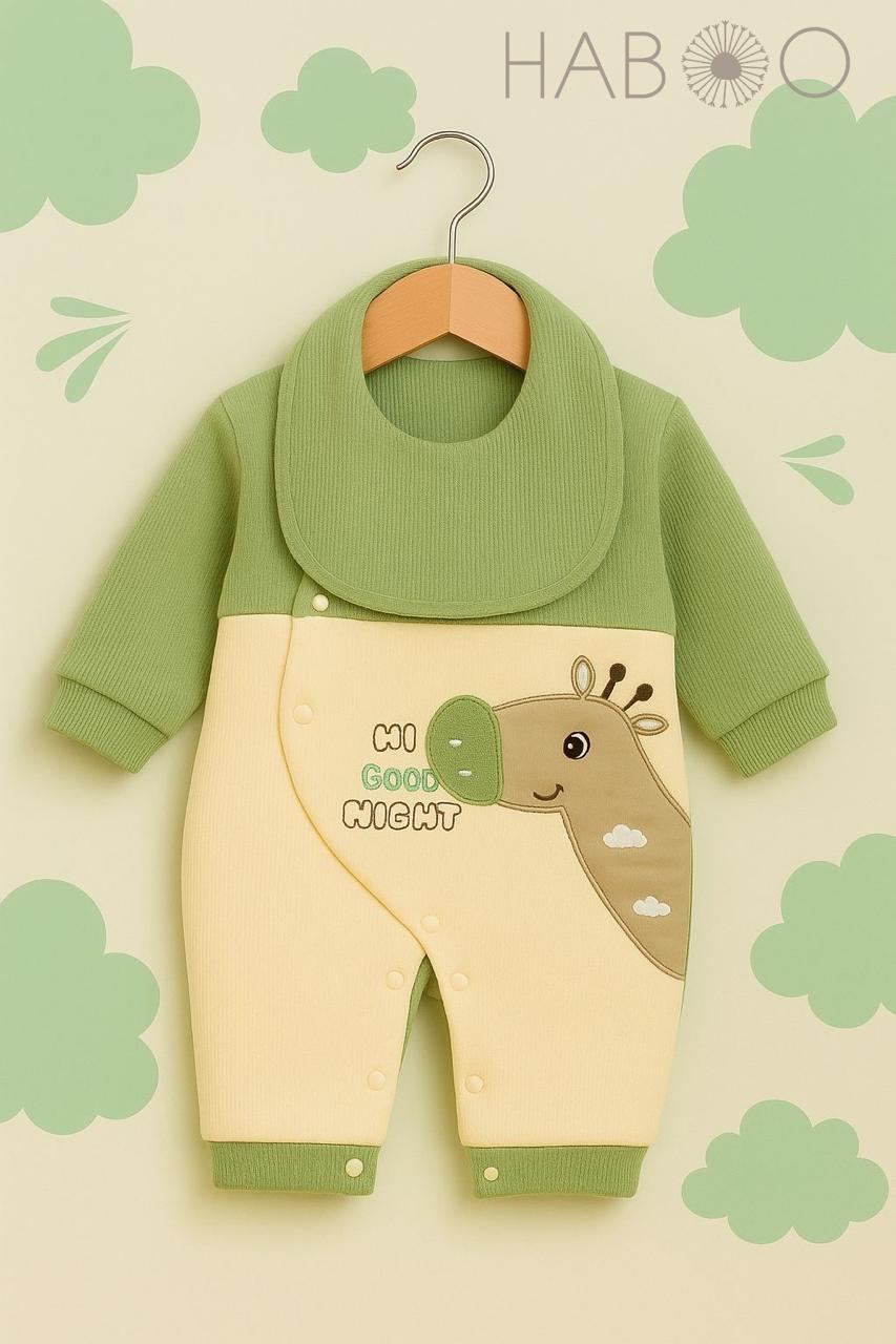 Curated Set of Two (2 Nos) - Honey Bear Romper + Emerald Cuddle