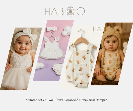 Curated Set of Two (2 Nos) - Regal Elegance + Honey Bear Romper