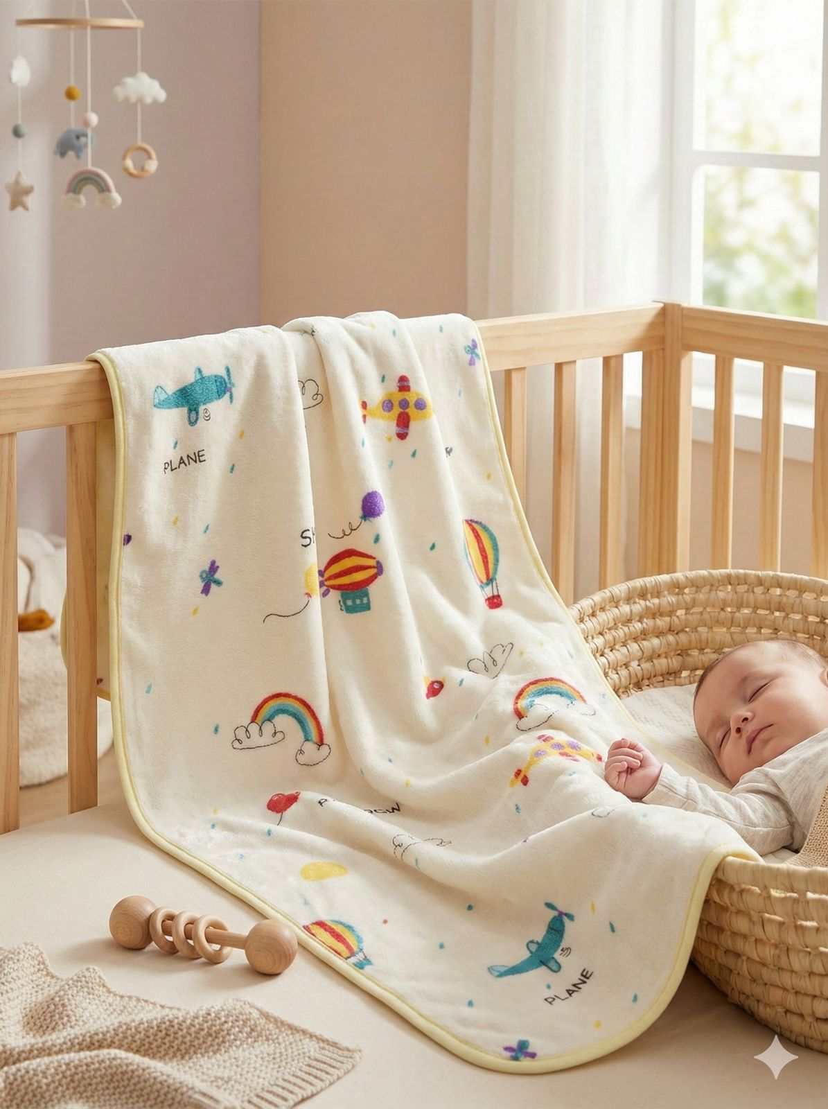 HABOO Premium Soft Lemon Baby Towel (50 × 100 cm) | Ultra Gentle & Super Absorbent | Skin-Friendly Cotton Towel for Newborns, Infants & Toddlers | Cute Pastel Print | Pack of 4