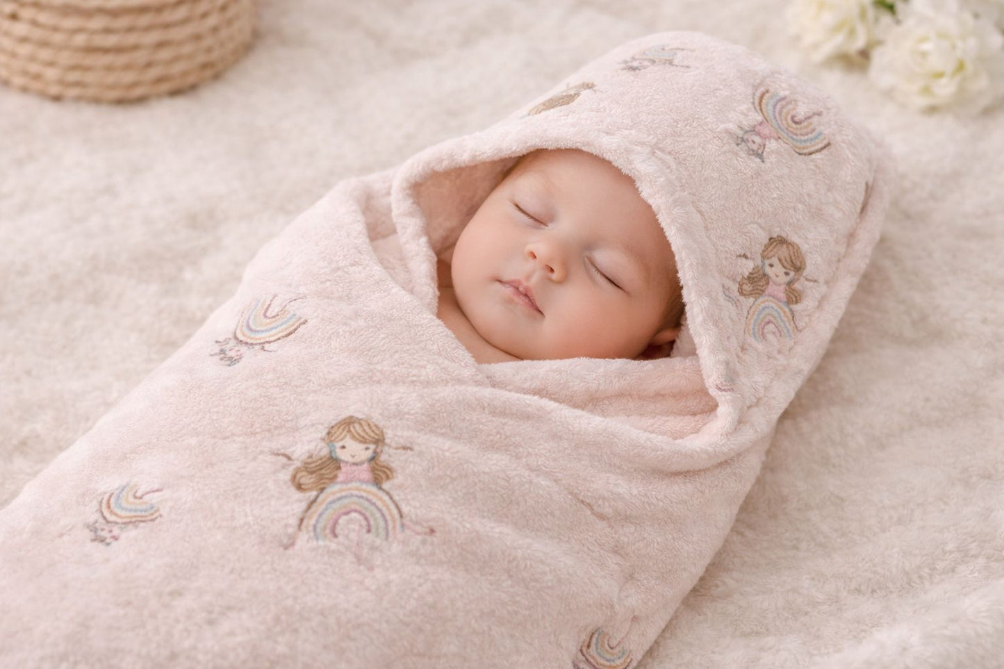 HABOO Premium Soft Pink & Lemon Baby Towel (50 × 100 cm) | Ultra Gentle & Super Absorbent | Skin-Friendly Cotton Towel for Newborns, Infants & Toddlers | Cute Pastel Print