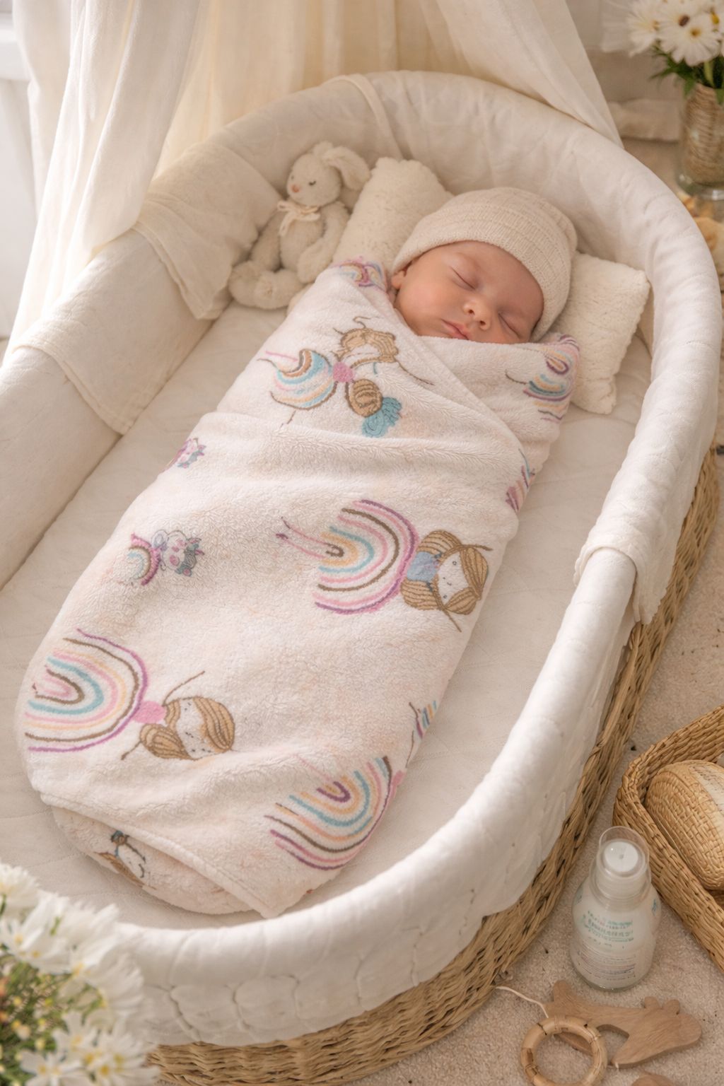 HABOO Premium Pink & Lavender Baby Towel Combo (50 × 100 cm) | Ultra Gentle & Super Absorbent | Skin-Friendly Cotton Towel for Newborns, Infants & Toddlers | Cute Pastel Print