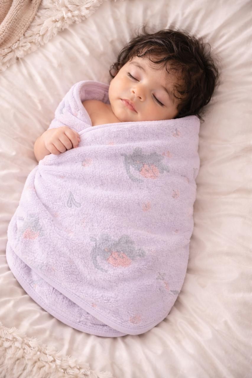 HABOO Premium Pink & Lavender Baby Towel Combo (50 × 100 cm) | Ultra Gentle & Super Absorbent | Skin-Friendly Cotton Towel for Newborns, Infants & Toddlers | Cute Pastel Print