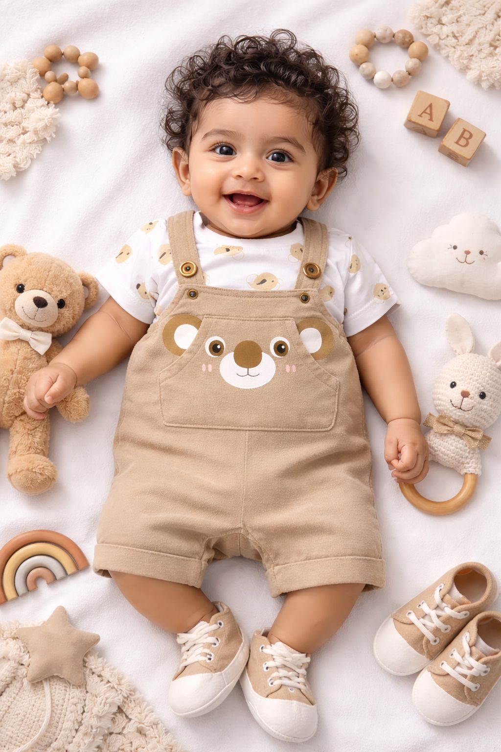 Cute Bear Baby Romper Set