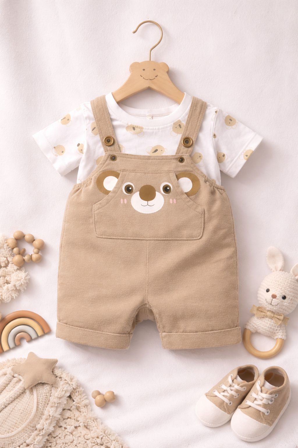 Cute Bear Baby Romper Set