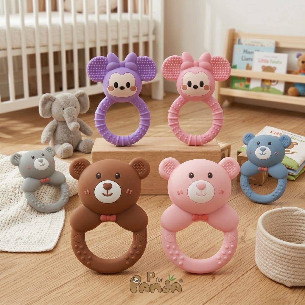 Bear-Shaped Silicone Baby Teether