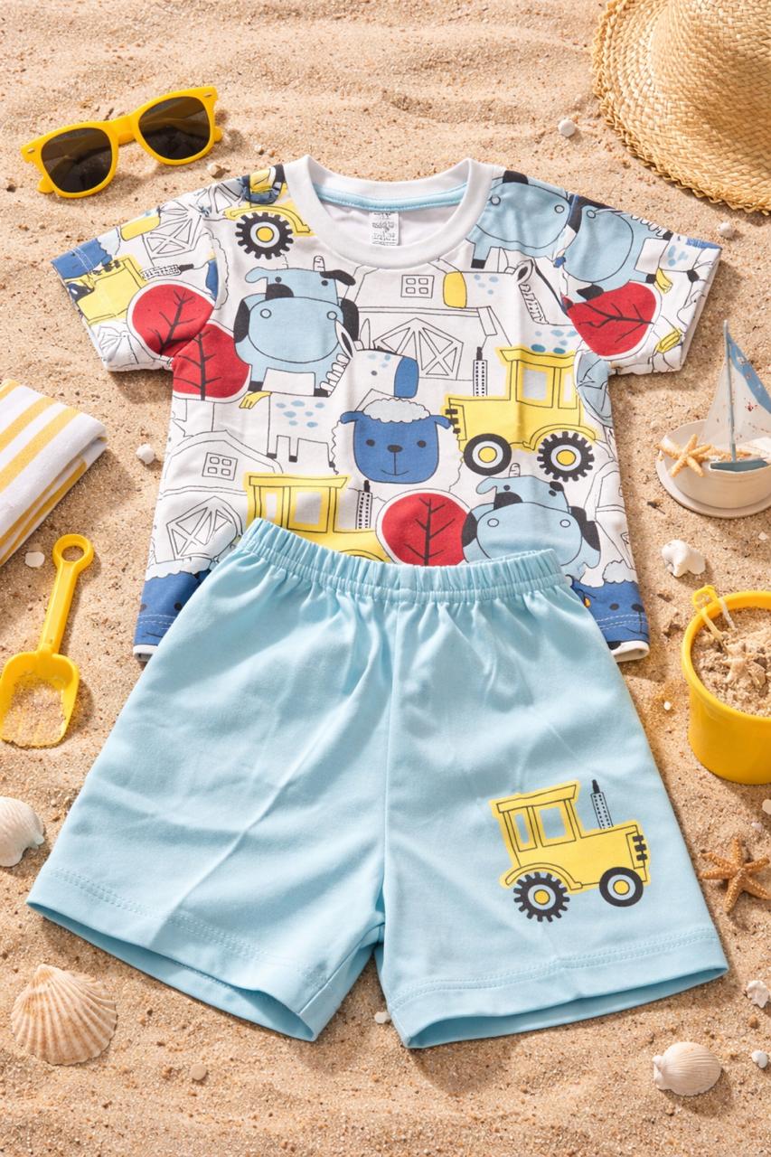 Cute Printed T-Shirt & Shorts Combo 12-18 months