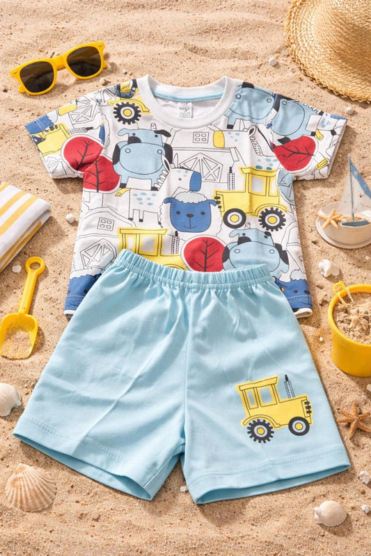 Cute Printed T-Shirt & Shorts Combo 12-18 months