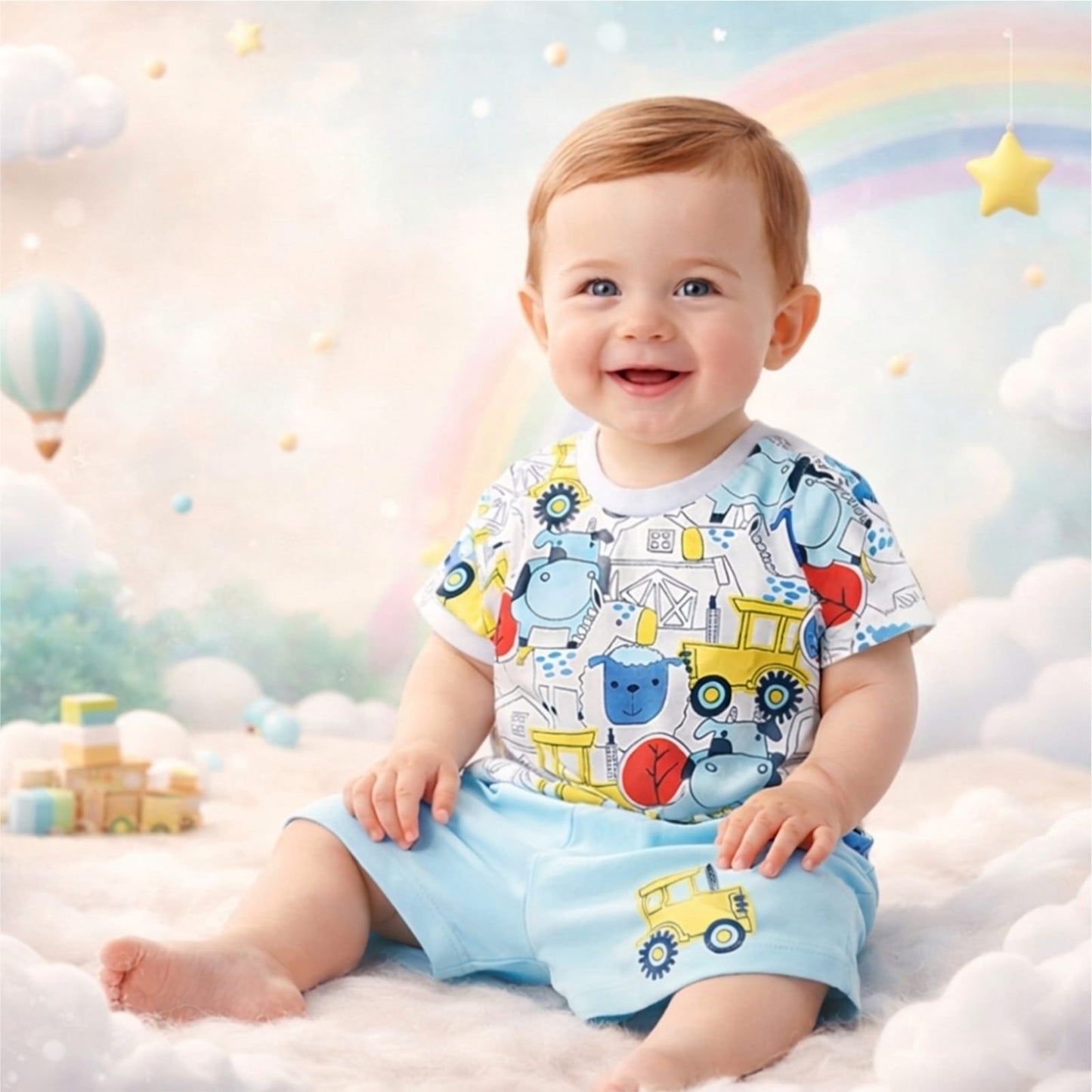 Cute Printed T-Shirt & Shorts Combo 12-18 months